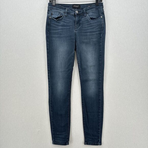 Judy Blue Jeans Womens 7 28 Skinny Blue Stretch Denim Distressed Dark Wash - Picture 1 of 12